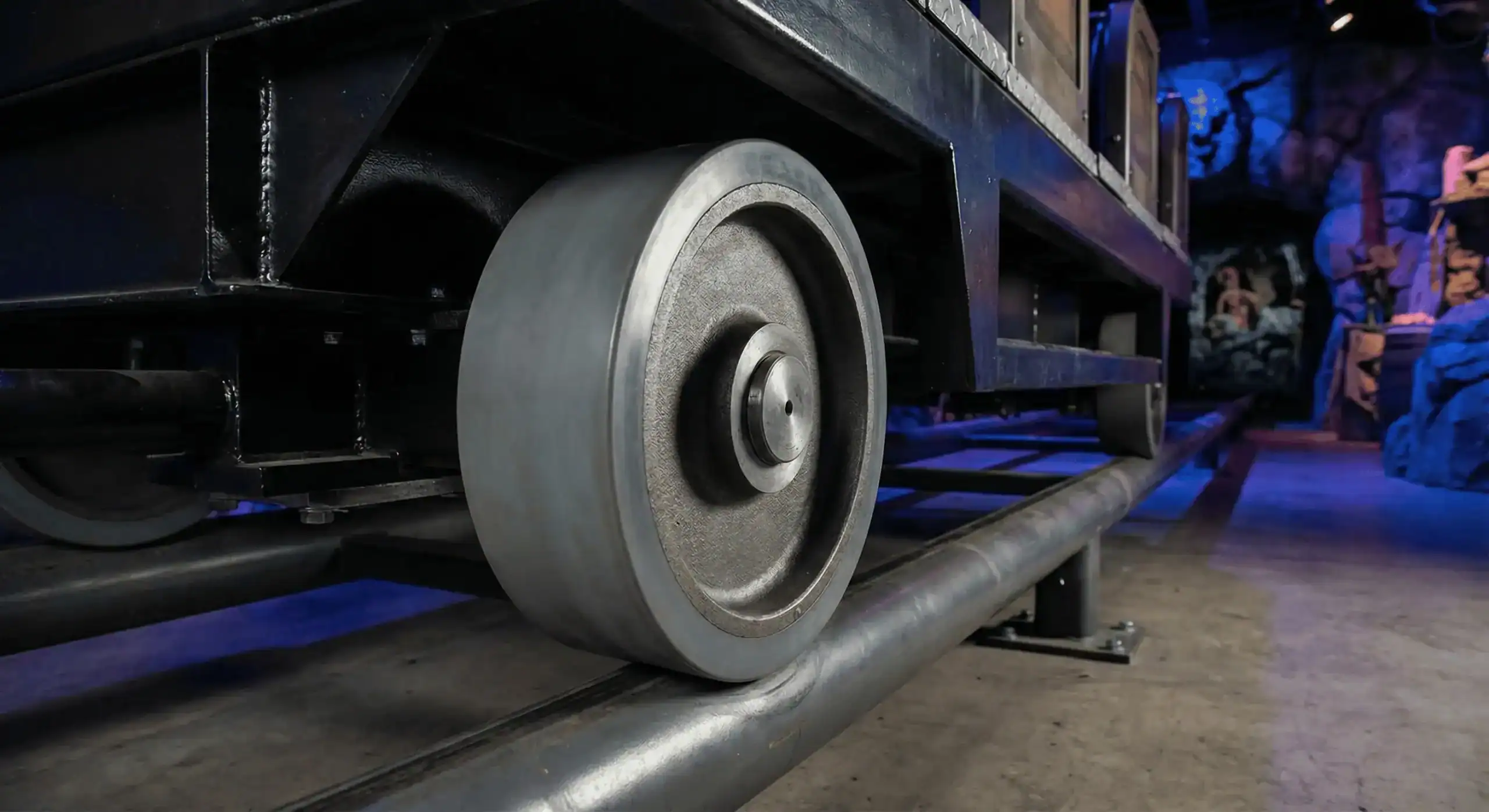 Juiste wielen voor attracties met polyurethaan loopvlak op stalen rail voor stille en comfortabele ritten